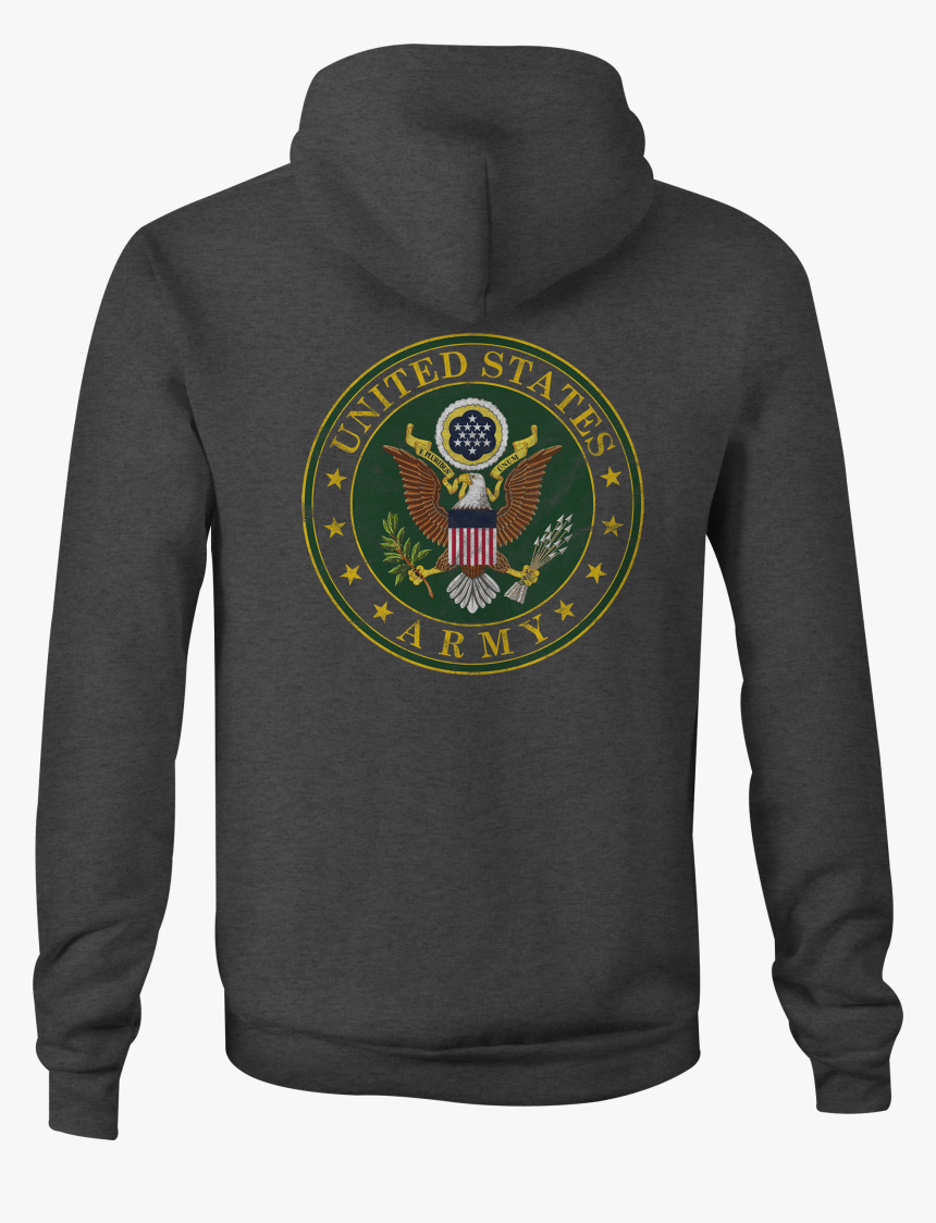 Us Army Zip Up Hoodie Eagle Seal Military Hooded Sweatshirt - Hoodie, HD Png Download, Free Download