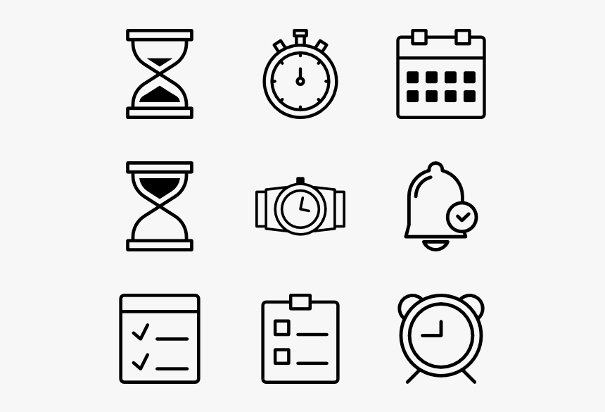 Time And Date Icon Set - Vector Icon Clock Png, Transparent Png, Free Download