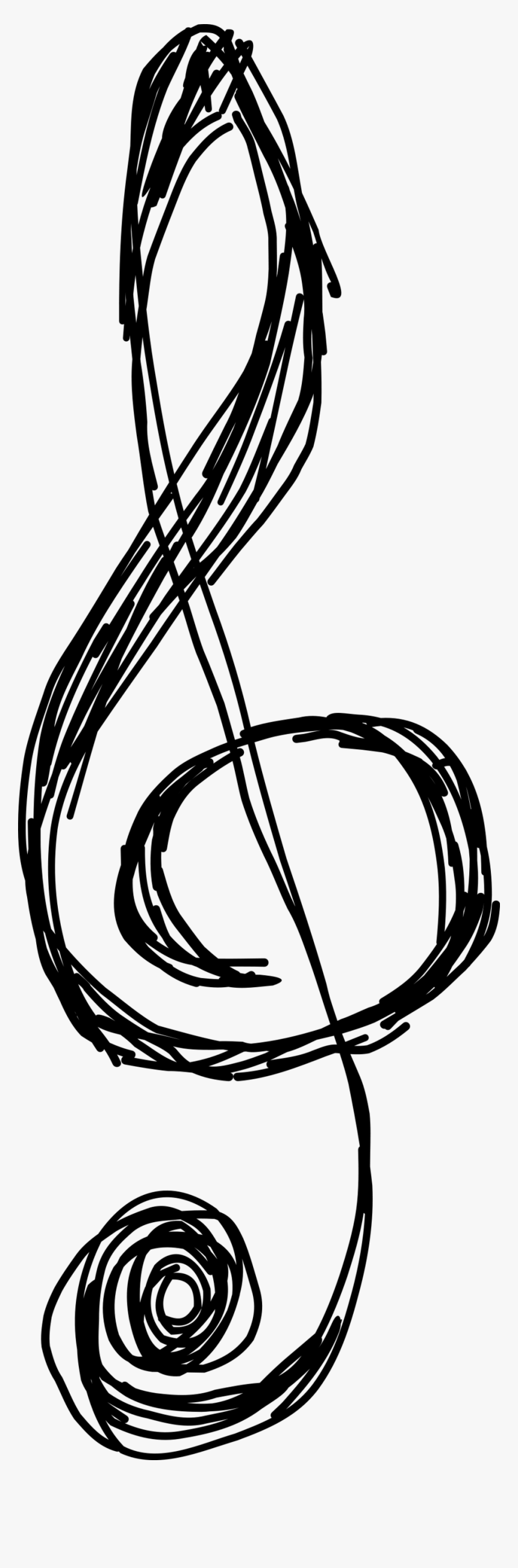 Music Clipart Kb Jpg - Hand Drawn Treble Clef, HD Png Download, Free Download