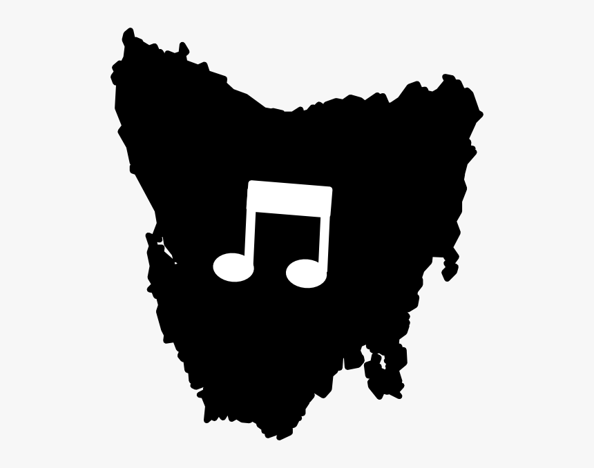 Tasmania Music Notes Clipart - Tasmania Map Outline, HD Png Download, Free Download