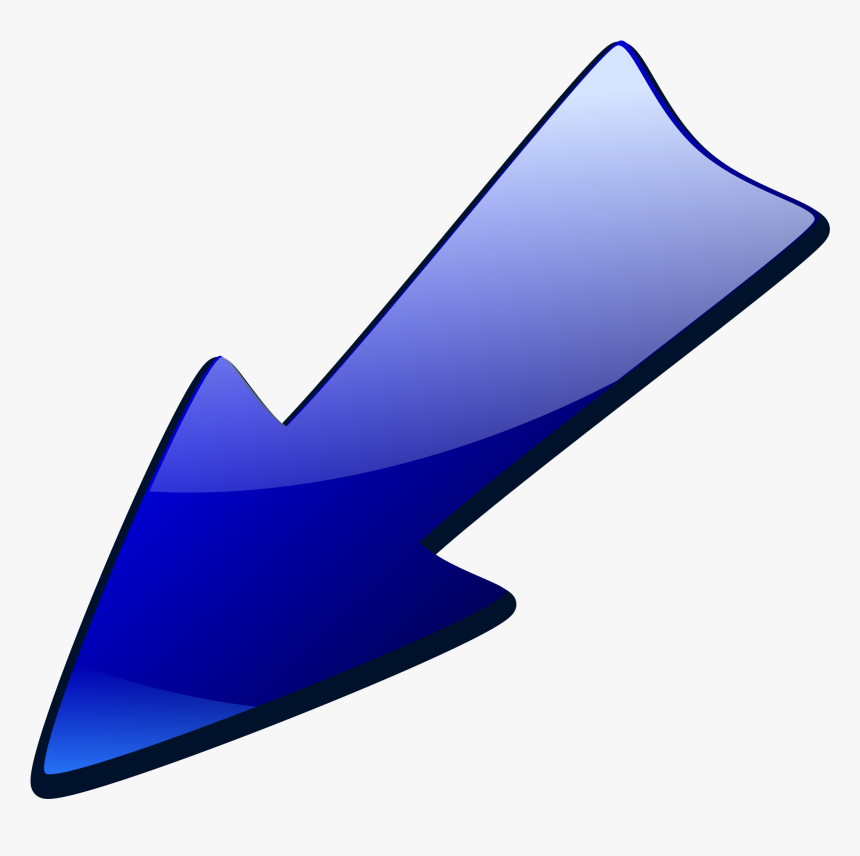 Long Arrow Down Left Clip Arts - Arrow Pointing Down Left, HD Png Download, Free Download