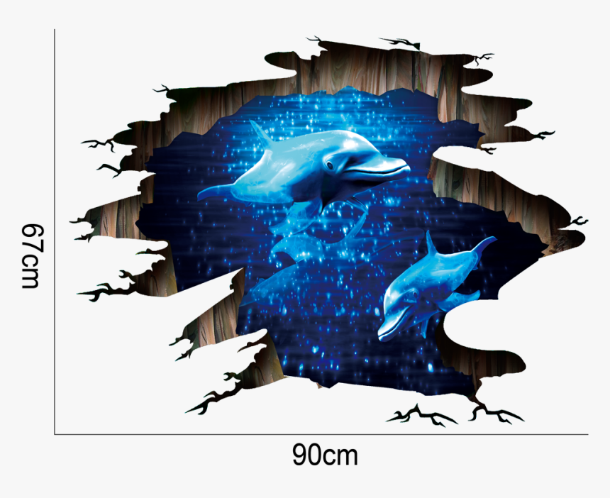 3d Floor/wall Sticker Ocean And Sky Mural Decals Vinyl - 3d Art On Wall Png, Transparent Png, Free Download