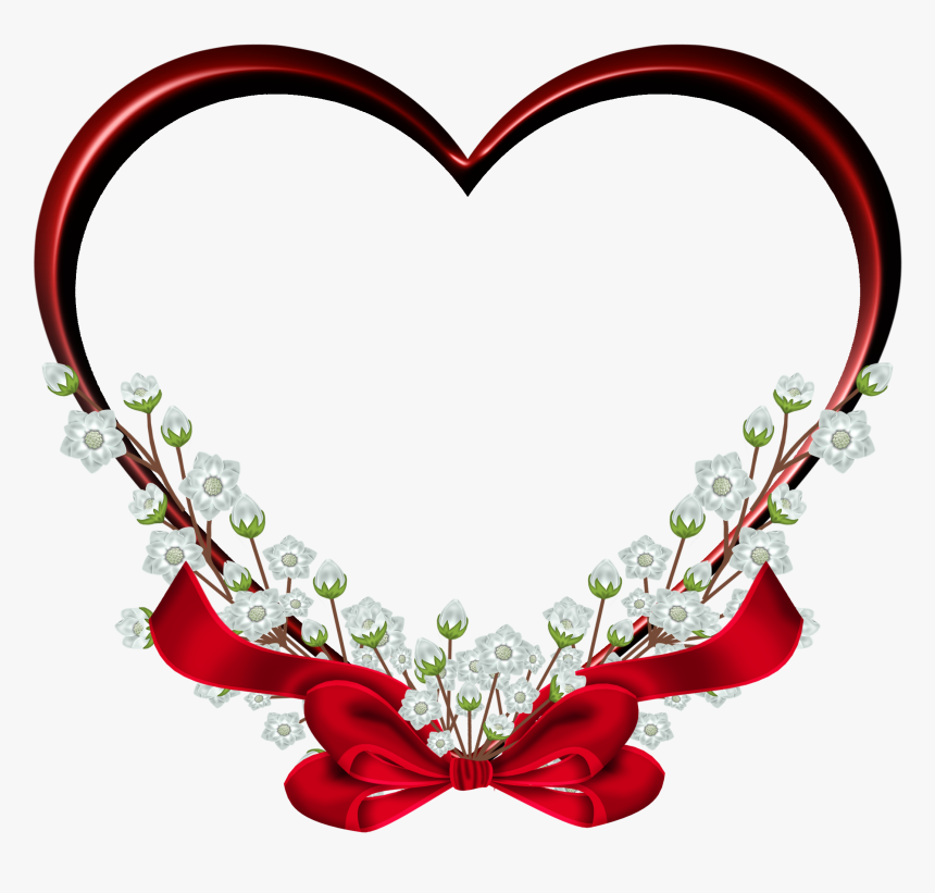 See Here Clip Art Borders And Frames Free Images - Wedding Heart Frame Png, Transparent Png, Free Download