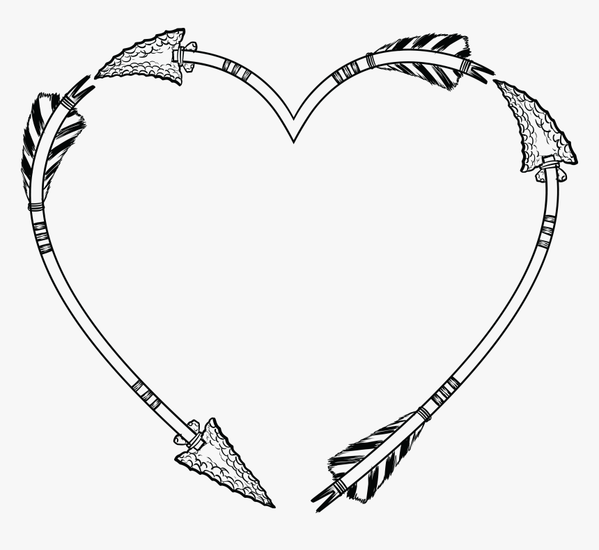 Picture Frames Drawing Desktop Wallpaper Clip Art - Tribal Arrow Heart Clipart, HD Png Download, Free Download