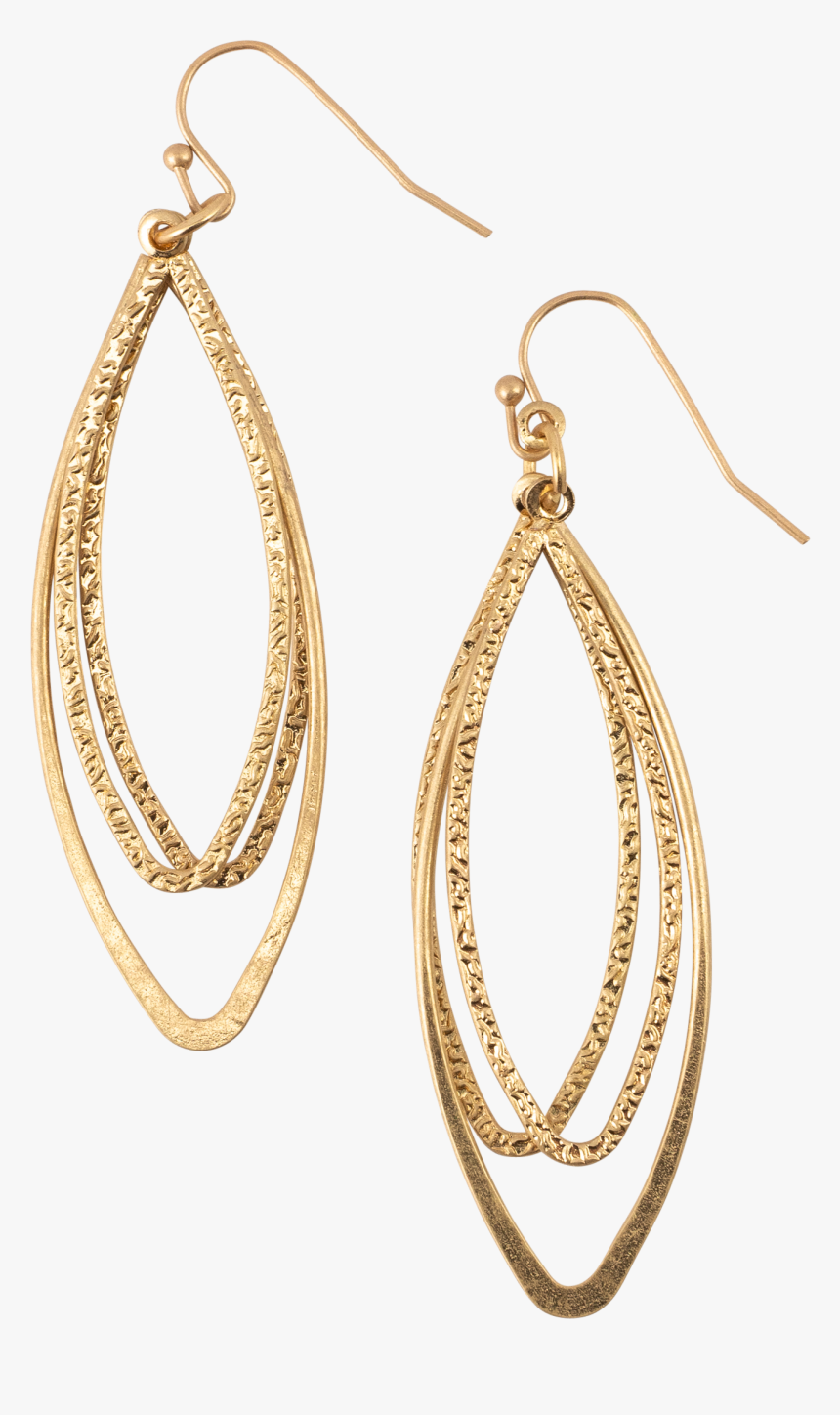 *3 Oval Loop Gold Dangle Earrings - Earrings, HD Png Download, Free Download