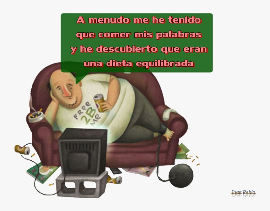 Frase Fondo Transparente - Sedentary Lifestyle Cartoon, HD Png Download, Free Download