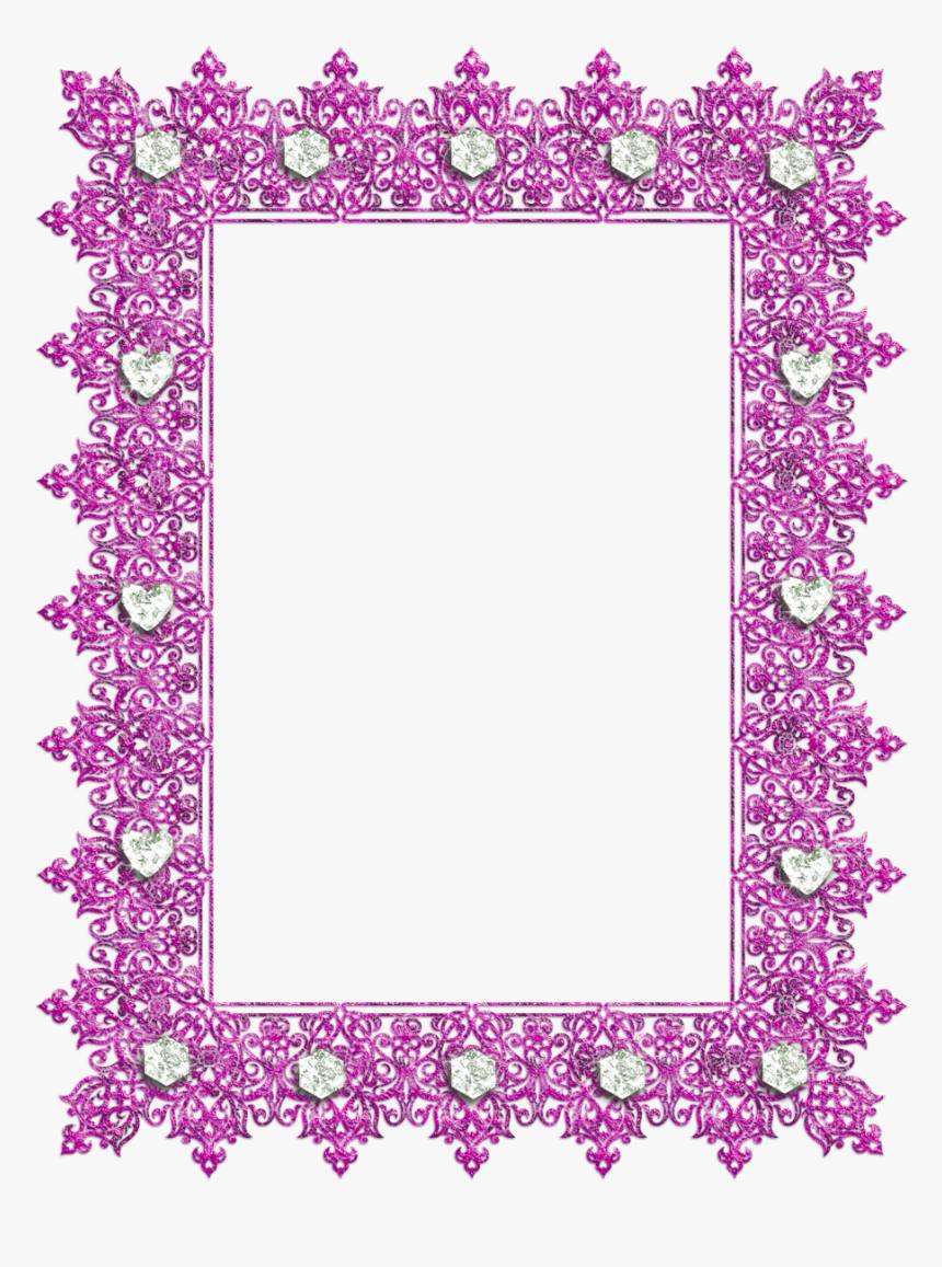 Pink Transparent Frame With Diamonds Border Frame Transparent - Pink Borders Transparent Png, Png Download, Free Download