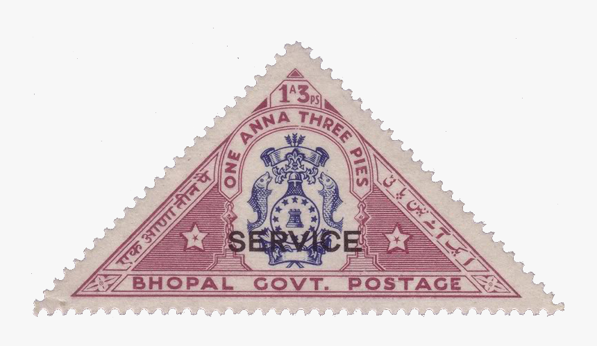 Bhopal Govt Postage - Indian Triangle Postage Stamp, HD Png Download, Free Download