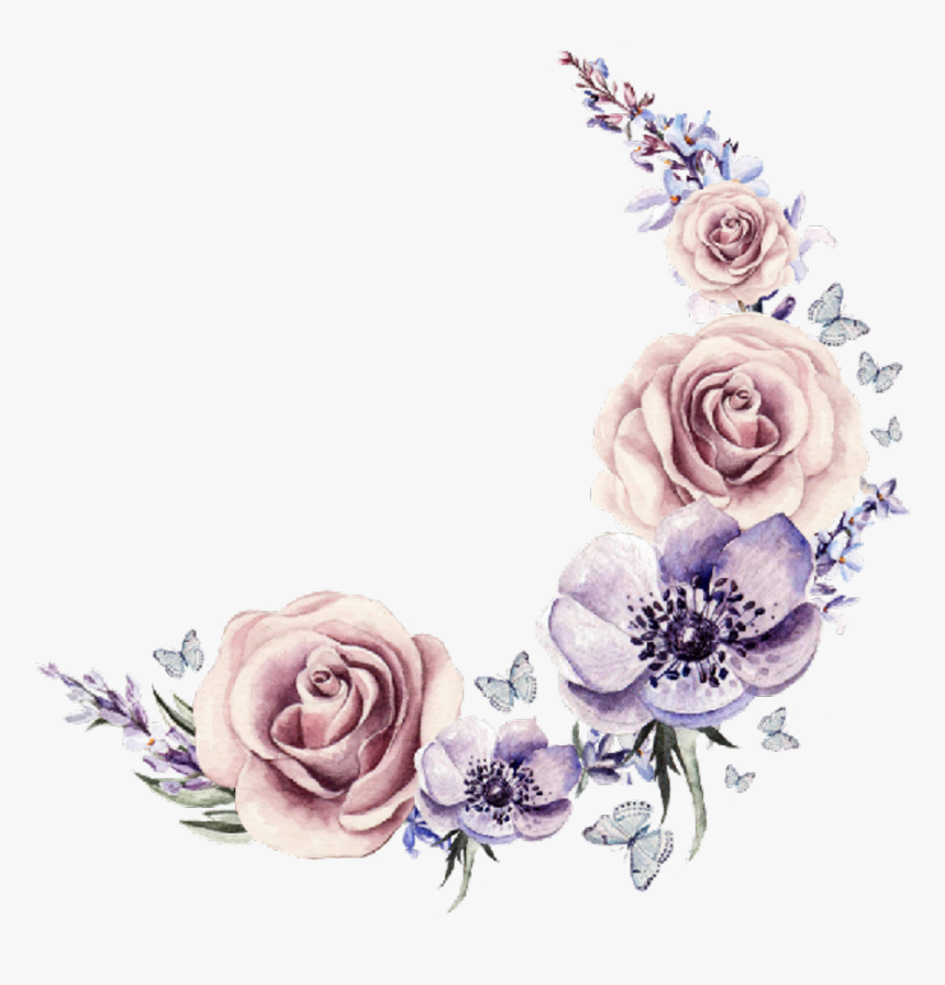 Flower Crown Png Tumblr -free Download Flower Watercolor - Eid Mubarak, Transparent Png, Free Download