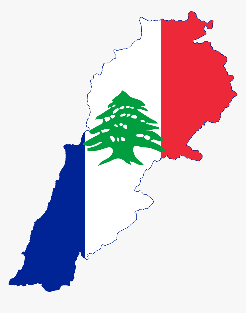Flag Map Of French Lebanon - Lebanon Flag Map Png, Transparent Png, Free Download