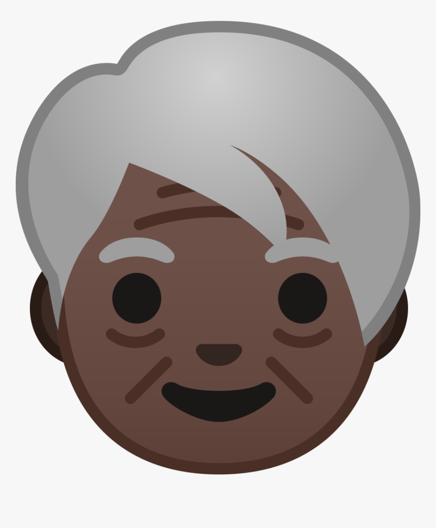 Older Adult Dark Skin Tone Icon - Old People Emoji Png, Transparent Png, Free Download