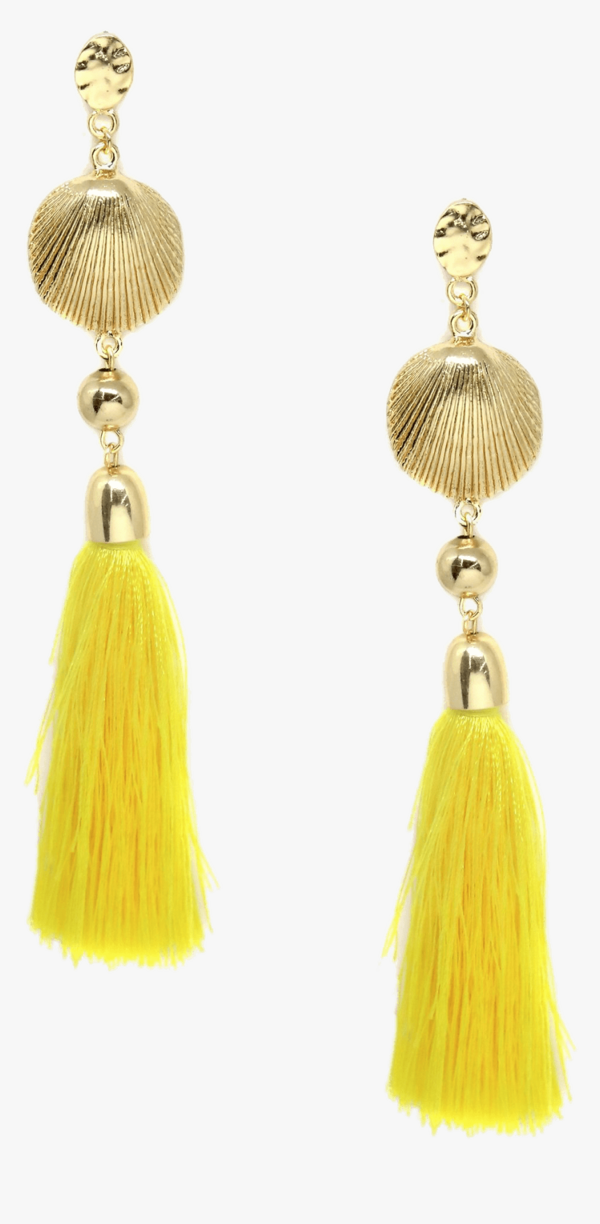 Yellow Tassel Earrings - Gold Tassel Earrings Transparent Png, Png Download, Free Download