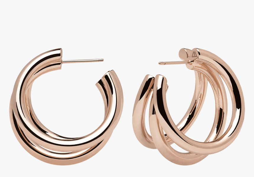 True Rose Gold Earrings - Pendientes Tres Aros En Uno, HD Png Download, Free Download