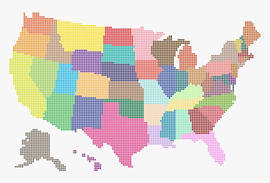 Art,area,line - United States Map Dots, HD Png Download, Free Download