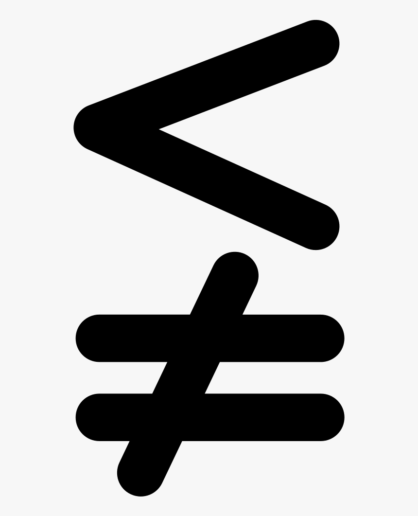 Less Than But Not Equal To Mathematical Symbol - Different Symbol Png, Transparent Png, Free Download