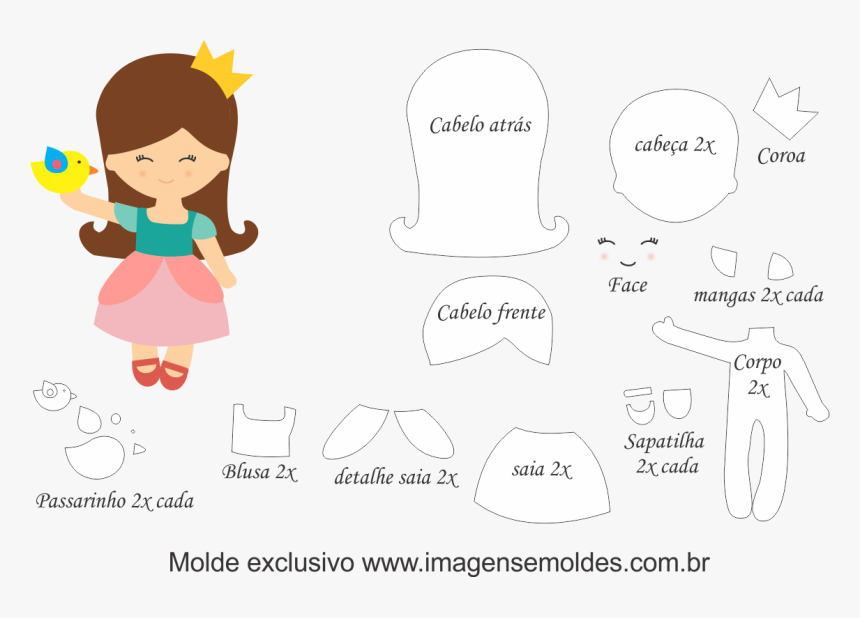 Molde Boneca De Feltro, HD Png Download, Free Download