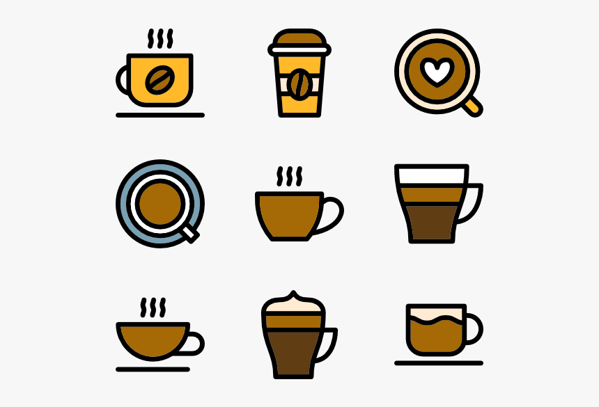 Linear Cups Of Coffee - Coffee Cup Png Icon, Transparent Png, Free Download