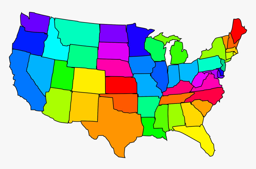 Map, United States, Usa, America, States - Map Of America Clipart, HD Png Download, Free Download