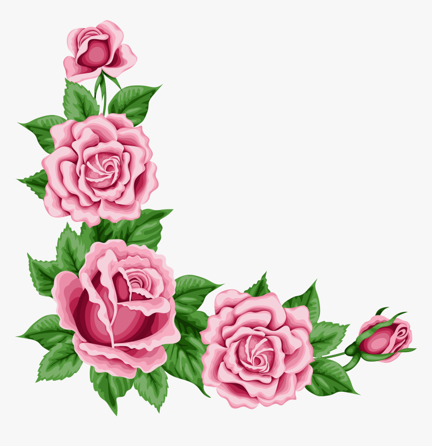 Roses Corner Decoration Png Clipart Picture - Transparent Pink Flowers ...