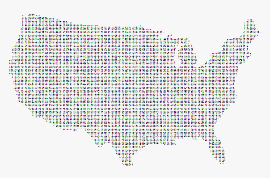 America, United States, Usa, Map, Borders, Country - United States Map Dots, HD Png Download, Free Download