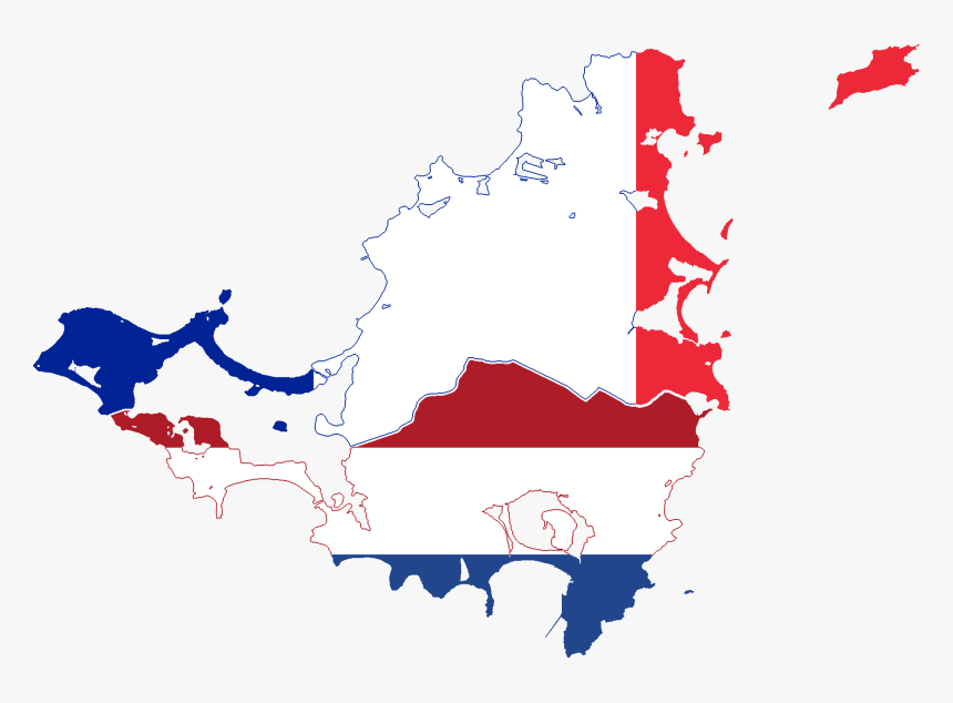 Flag Map Of Saint Martin & Sint Maarten (dutch) - Sint Maarten Map Png, Transparent Png, Free Download