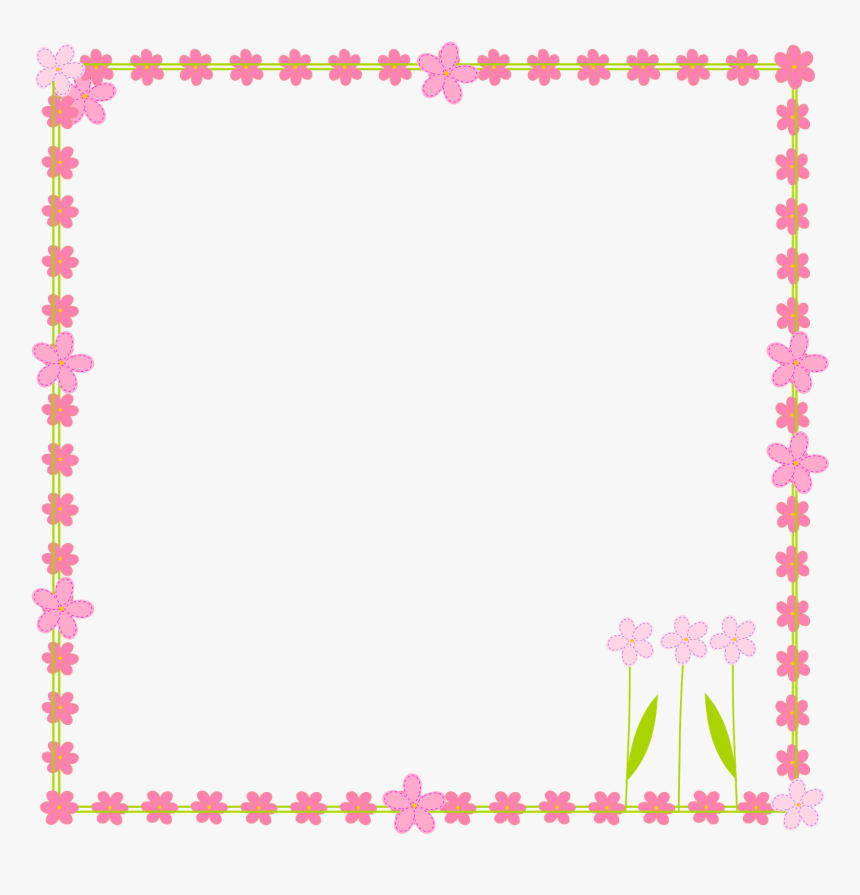 Birthday Clip Art Borders And Frames - Flower Clipart Frame Png, Transparent Png, Free Download