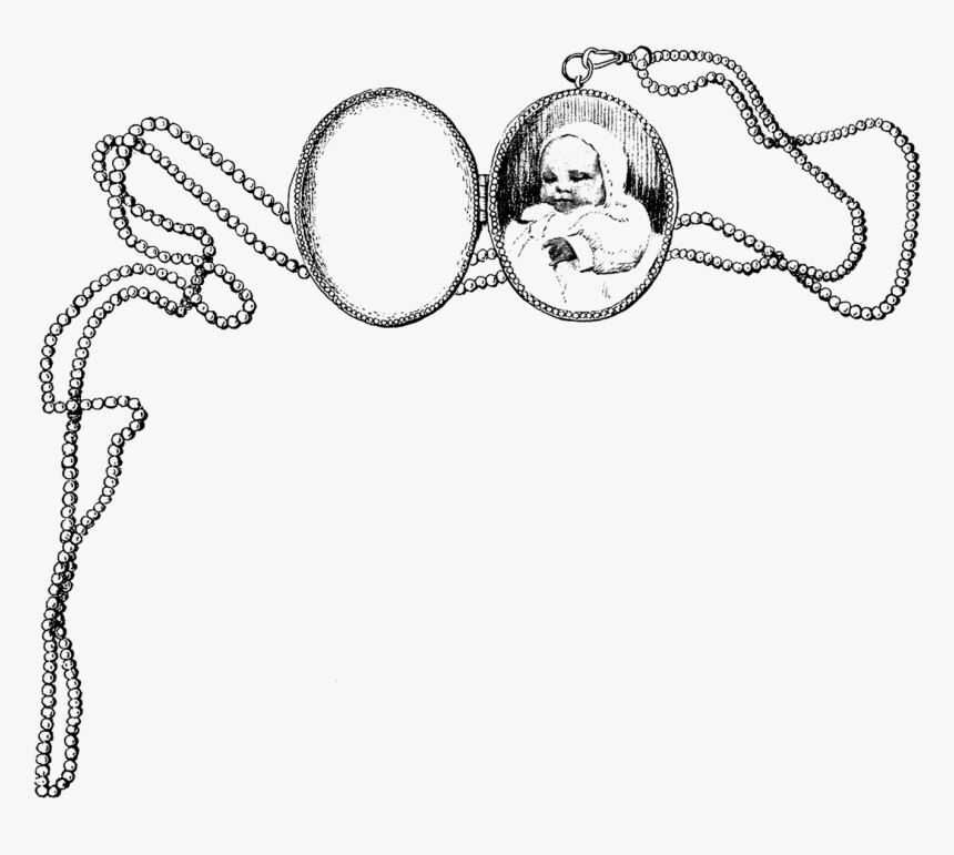 Baby Download Locket Vintage Corner Image - Drawing, HD Png Download, Free Download