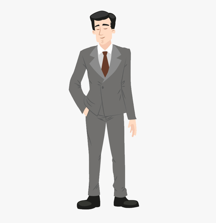 Suit Cartoon Formal Wear Illustration - Man In Suit Clipart Png, Transparent Png, Free Download