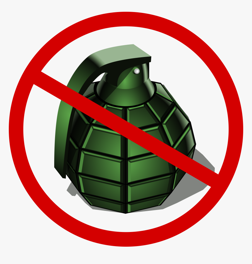 No Grenades Clip Arts - No Explosive Sign Png, Transparent Png, Free Download