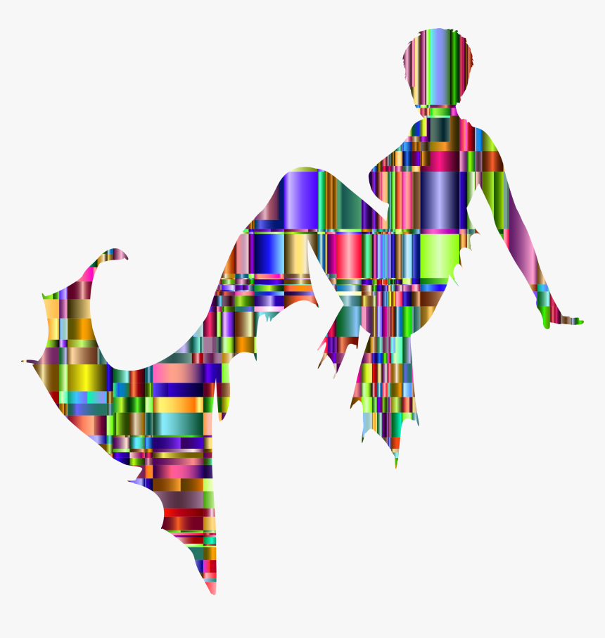 This Free Icons Png Design Of Checkered Chromatic Mermaid - Portable Network Graphics, Transparent Png, Free Download