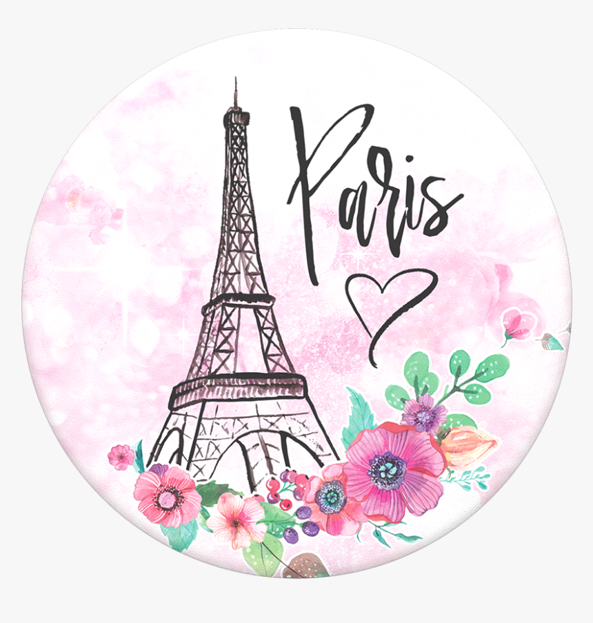 Eiffel Tower Flowers Vector , Png Download - Paris Popsocket, Transparent Png, Free Download