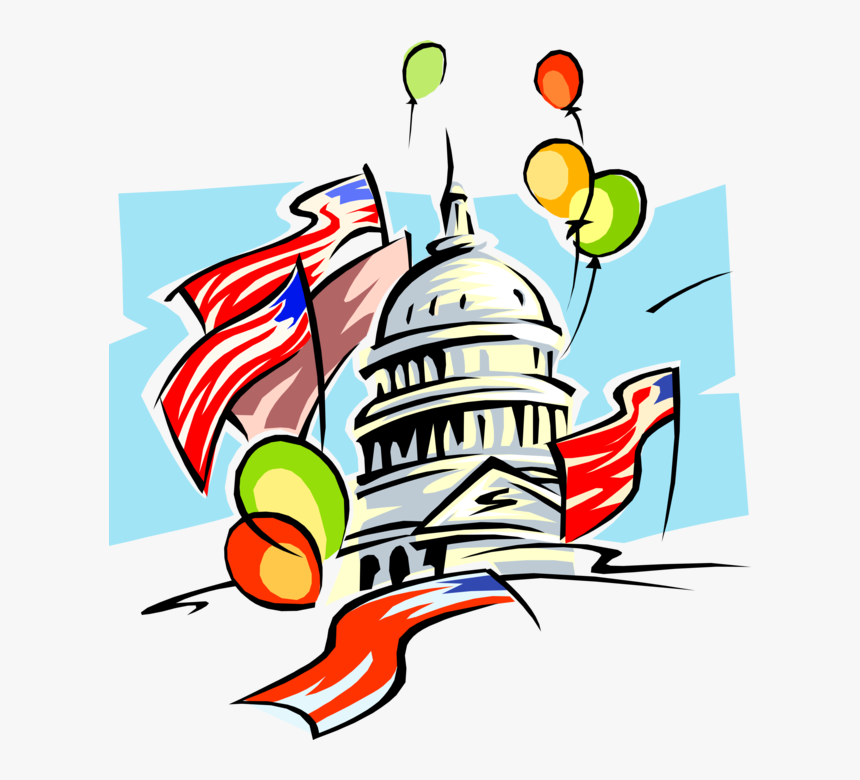 Clip Art Vector Illustration Of Washington Capitol, HD Png Download, Free Download