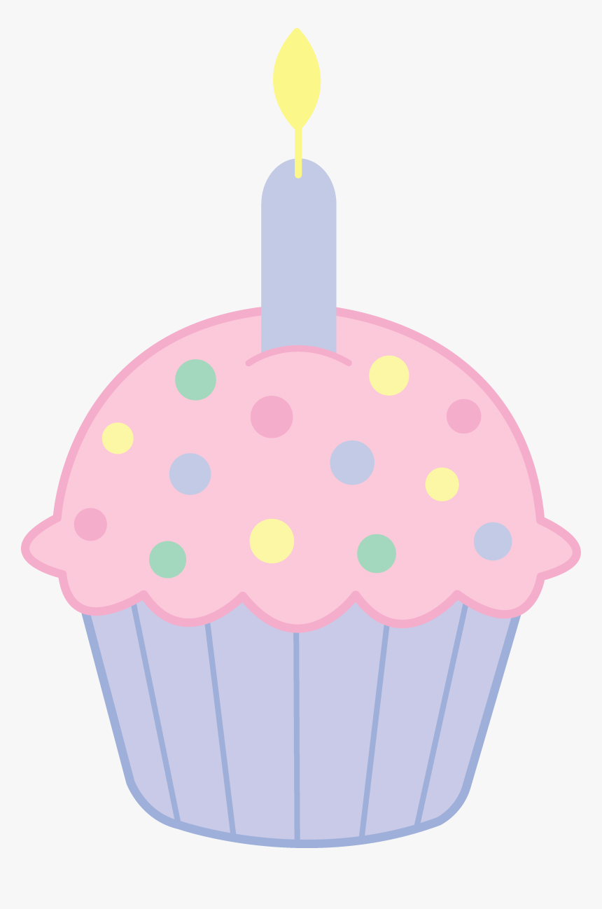 Transparent Cute Cupcakes Clipart - Cartoon Cupcakes With Candle, HD Png Download, Free Download