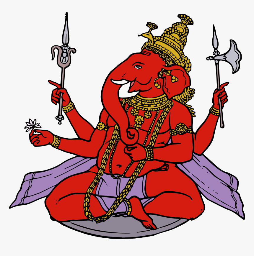 Hindu God Png Images - Drawing Ganesha With Colour, Transparent Png, Free Download