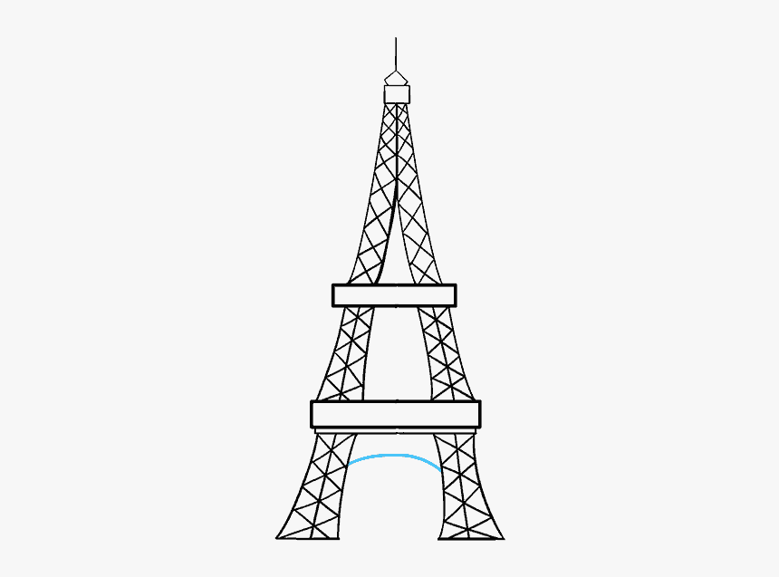 How To Draw The Eiffel Tower In A Few Easy Steps - Easy Eiffel Tower Sketch, HD Png Download, Free Download