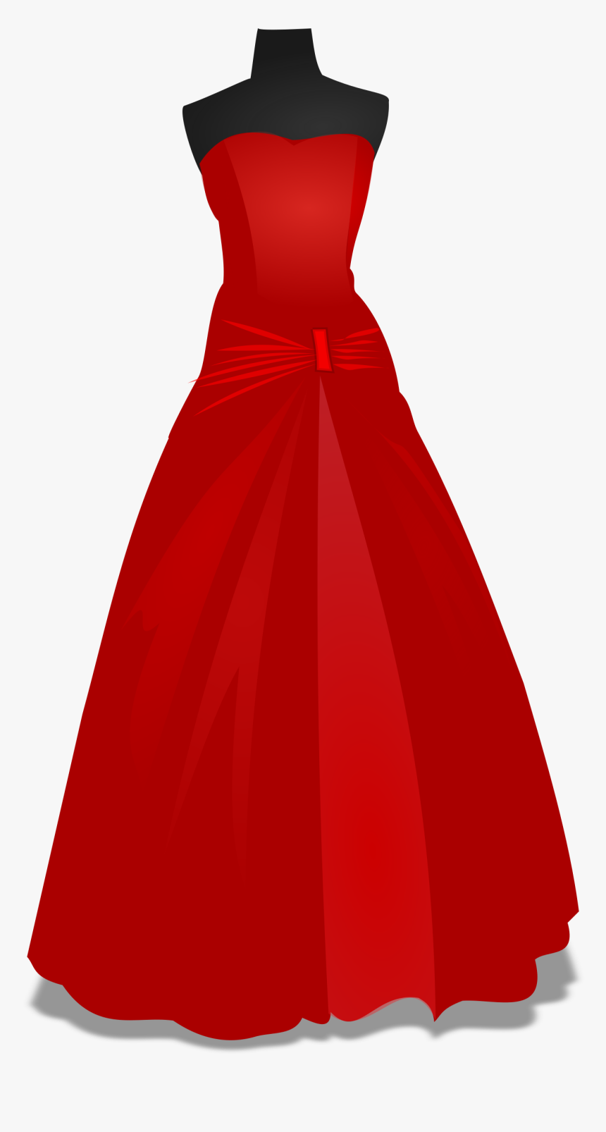 Shoulder,gown,formal Wear - Red Long Dress Cartoon, HD Png Download ...