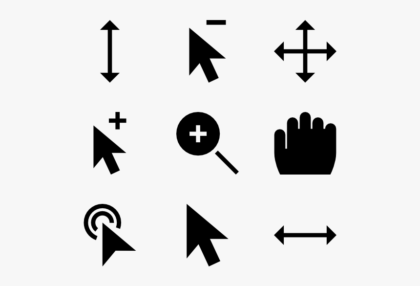 Solid Cursor Collection - Mouse Expand Icon, HD Png Download, Free Download