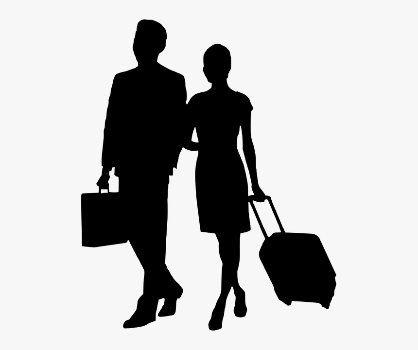 Silhouette, Business Man, Business Woman, Tourist - Tourist Silhouette Png, Transparent Png, Free Download