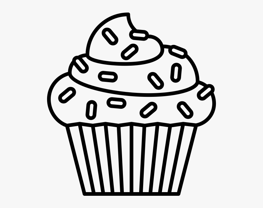 Cupcake Line Drawing Png, Transparent Png, Free Download