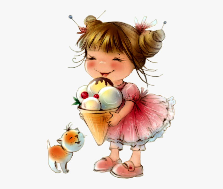 Tube Personnage, Dessin Png Petite Fille Et Glace Girl - Рисунки Маленьких Девочек, Transparent Png, Free Download