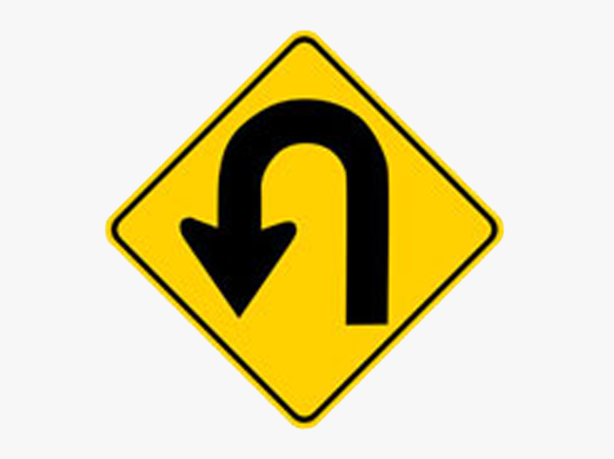 U Turn Sign Transparent Background Png - U Turn Sign Png, Png Download, Free Download