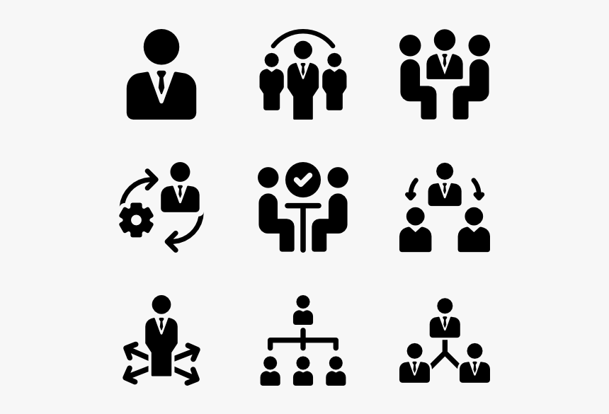 Filled Management Elements - Management Executive Icons, HD Png Download, Free Download