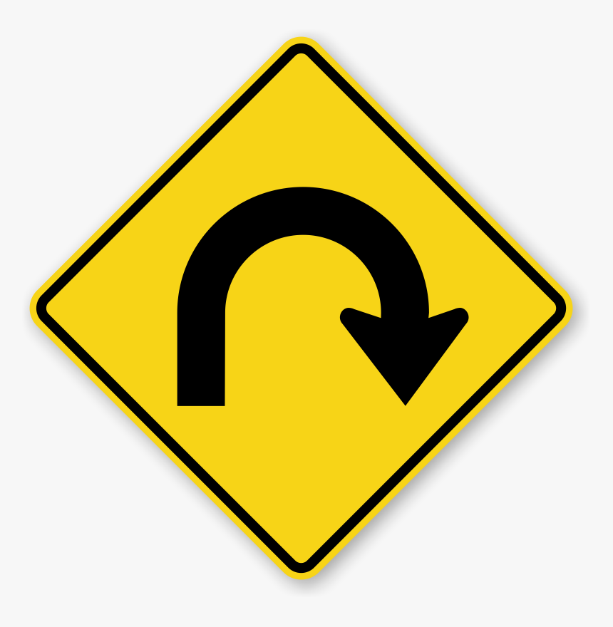 U Turn Sign Png Download Image - U Turn Traffic Sign, Transparent Png, Free Download