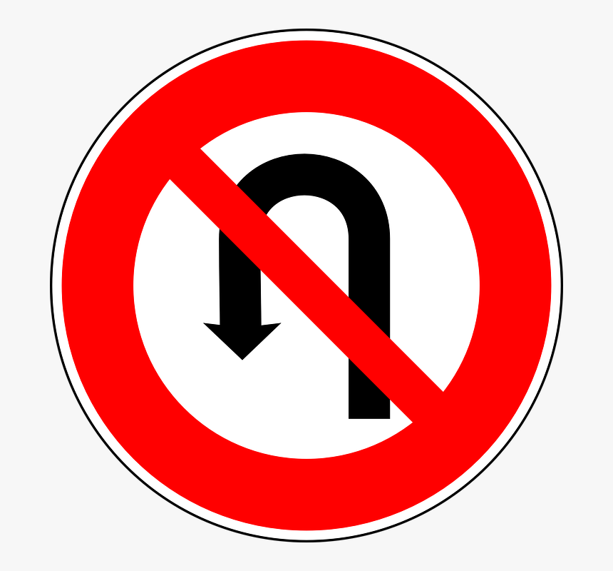 No U-turn, Traffic Sign, Sign, Regulatory Sign - No U Turn Traffic Signal With Name, HD Png Download, Free Download