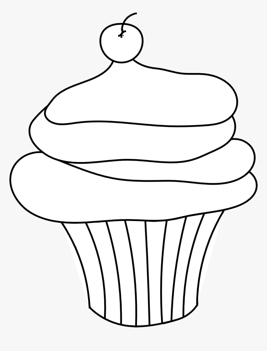 Cupcake Clipart Outline Png, Transparent Png, Free Download