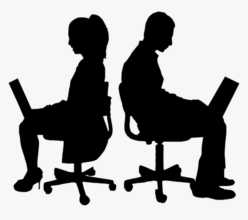 Silhouette, Teamwork, Business, Computer, Isolated, - Silhouette Transparent Office Png, Png Download, Free Download