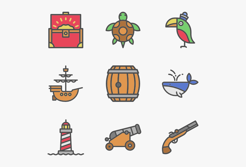 Pirate Set - Cute Pirate Icons, HD Png Download, Free Download