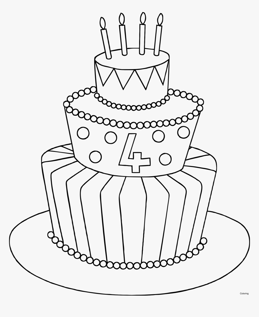 Maxresdefault How To Draw A Cake Coloring Birthday - Easy Simple Cake Drawing, HD Png Download, Free Download