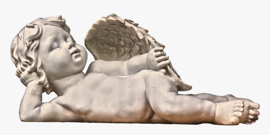 Angel, Cherub, Lying, Ceramic, Wing, Figure, Sleeping - Baby Statue Png, Transparent Png, Free Download