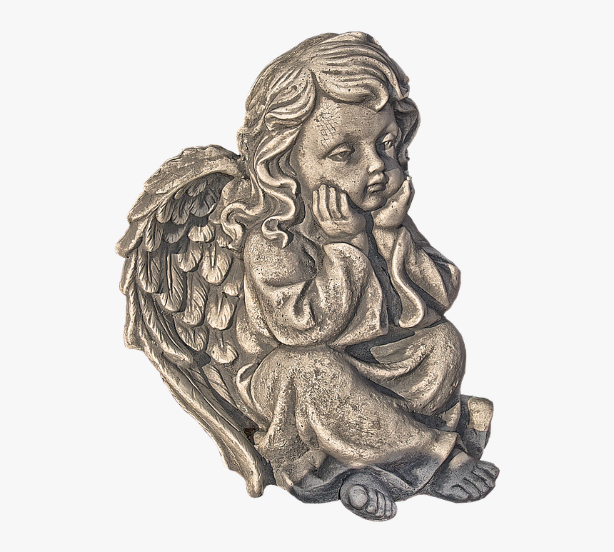 Figure, Angel, Cherub, Wing, Female, Thoughtful - Carving, HD Png Download, Free Download